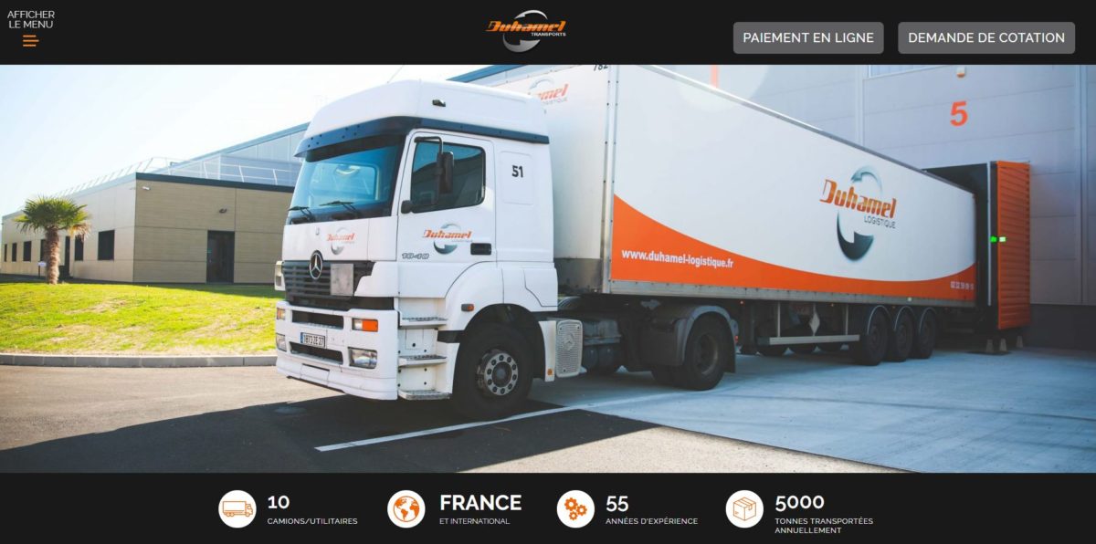 Visuel accueil Site Duhamel Transports